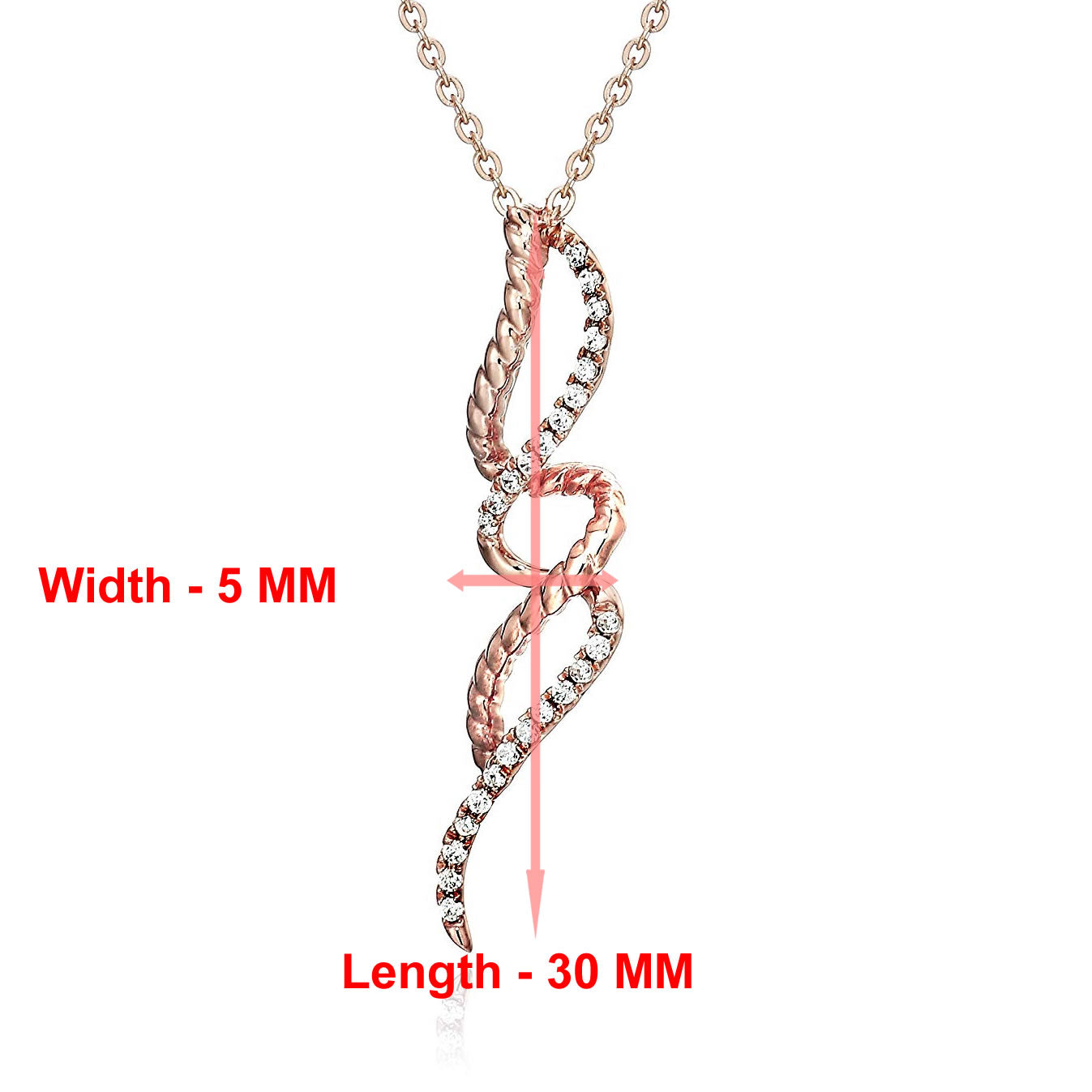 1/10 cttw Diamond Swirl Pendant Necklace 14K White and Rose Gold with Chain