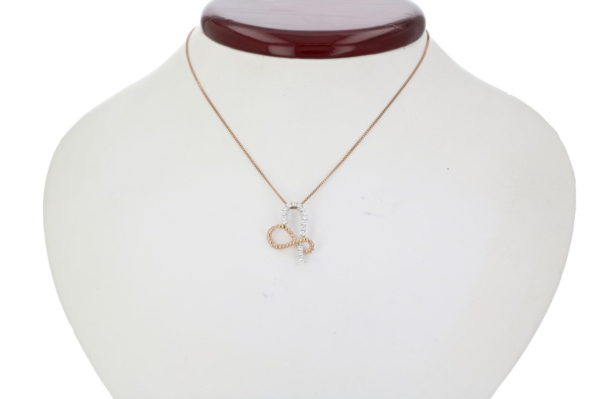 1/6 cttw Diamond Heart Pendant In 14K White and Rose Gold with 18 Inch Chain