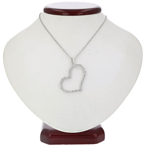 1/4 cttw SI2-I1 Certified Diamond Heart Pendant 18K White Gold with Chain