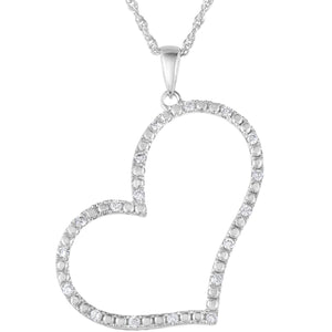 1/4 cttw SI2-I1 Certified Diamond Heart Pendant 18K White Gold with Chain