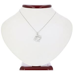 1/6 cttw Diamond Dolphin Pendant Necklace 14K White Gold with 18 Inch Chain