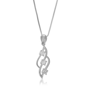 1/6 cttw Diamond Pendant Necklace for Women, Lab Grown Diamond Pendant Necklace in .925 Sterling Silver with Chain, Size 3/4 Inch
