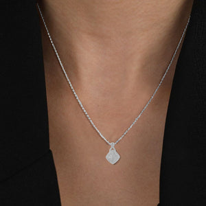 1/12 cttw Diamond Pendant Necklace for Women, Lab Grown Diamond Pendant Necklace in .925 Sterling Silver with Chain, Size 1 Inch