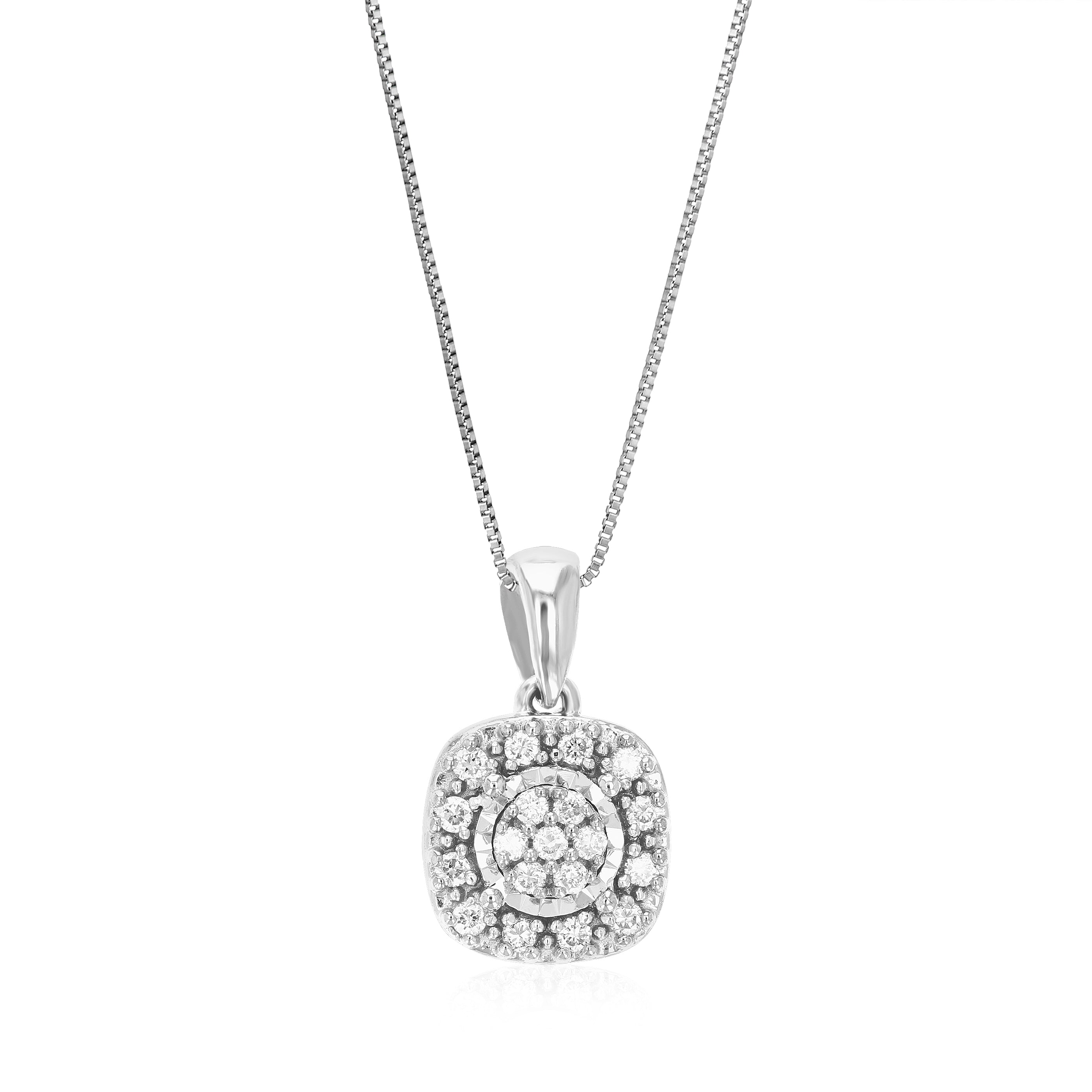 Cushion Cluster Lab Diamond Pendant Necklace