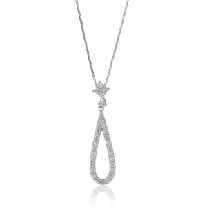 2/3 cttw Diamond Pendant Necklace for Women, Lab Grown Diamond Drop Pendant Necklace in .925 Sterling Silver with Chain, Size 1 1/2 Inch