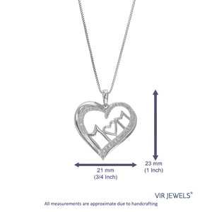 1/10 cttw Diamond Pendant Necklace for Women, Lab Grown Diamond Mom Pendant Necklace in .925 Sterling Silver with Chain, Size 1 Inch
