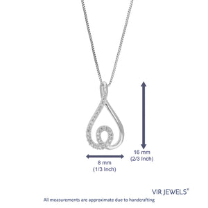 1/12 cttw Diamond Pendant Necklace for Women | Lab Grown Diamond Fashion Pendant Necklace in .925 Sterling Silver with Chain, Size 2/3 Inch