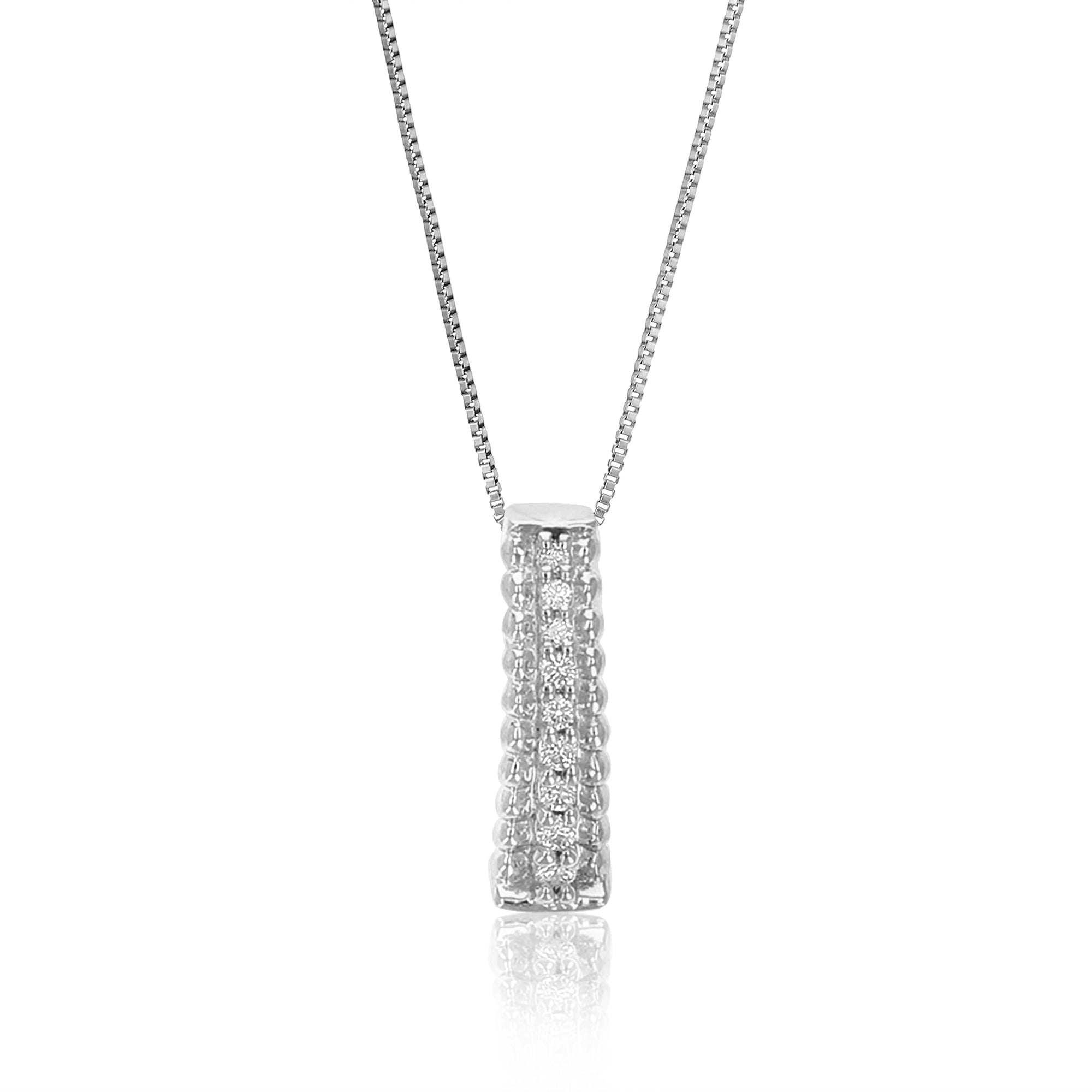 VIR JEWELS 1/20 cttw Diamond Pendant Necklace for Women | Lab Grown Diamond Drop Pendant Necklace in .925 Sterling Silver with Chain | Size 1/2 Inch