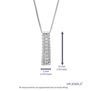 VIR JEWELS 1/20 cttw Diamond Pendant Necklace for Women | Lab Grown Diamond Drop Pendant Necklace in .925 Sterling Silver with Chain | Size 1/2 Inch