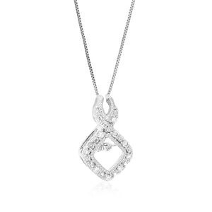 1/12 cttw Diamond Pendant Necklace for Women, Lab Grown Diamond Pendant Necklace in .925 Sterling Silver with Chain, Size 3/4 Inch