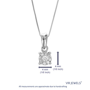 1/12 cttw Lab Grown Diamond Fashion Pendant Necklace .925 Sterling Silver 1/6 Inch with 18 Inch Chain, Size 2/5 Inch