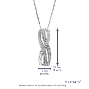 1/20 cttw Lab Grown Diamond Fashion Pendant Necklace .925 Sterling Silver 1/3 Inch with 18 Inch Chain, Size 1 Inch