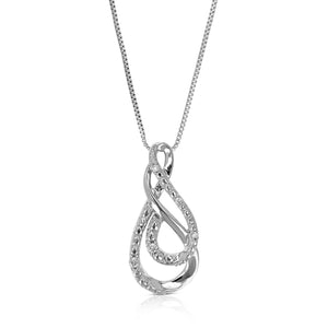 1/20 cttw Lab Grown Diamond Fashion Pendant Necklace .925 Sterling Silver 2/5 Inch with 18 Inch Chain, Size 1 Inch