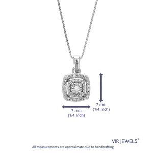1/20 cttw Lab Grown Diamond Composite Pendant Necklace .925 Sterling Silver 1/2 Inch with 18 Inch Chain, Size 2/3 Inch