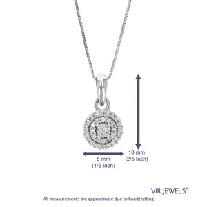 1/16 cttw Lab Grown Diamond Fashion Pendant Necklace .925 Sterling Silver 2/5 Inch with 18 Inch Chain