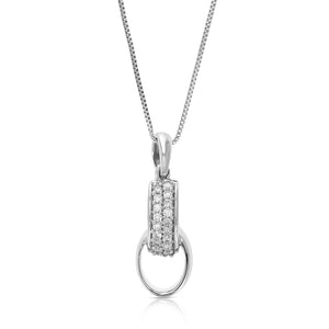 1/16 cttw Lab Grown Diamond Intertwine Pendant Necklace .925 Sterling Silver 1/4 Inch with 18 Inch Chain, Size 3/4 Inch