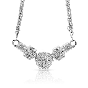 1/2 cttw Diamond Pendant, Diamond Cluster Pendant Necklace for Women in 14K White Gold with 18 Inch Chain, Prong Setting