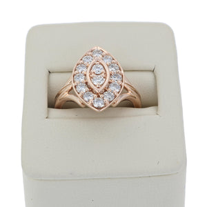 1 cttw Diamond Engagement Ring Marquise Design 14K Rose Gold Bridal Wedding