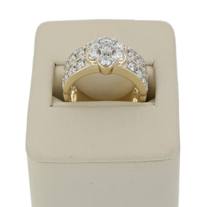 1.50 cttw Diamond Engagement Ring Cluster Design 14K Yellow Gold Bridal Wedding
