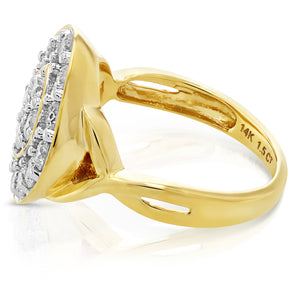 1.50 cttw Diamond Engagement Ring Cushion Style 14K Yellow Gold Bridal Wedding