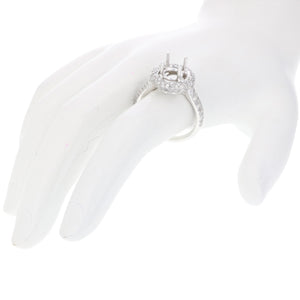 0.90 cttw Diamond Semi Mount Engagement Ring 14K White Gold Wedding Size 7