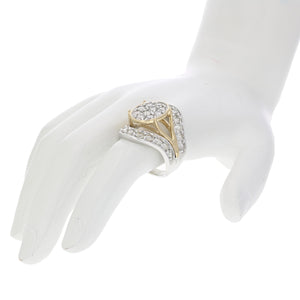 3 cttw Diamond Engagement Ring Oval Shape 14K Two Tone Gold Bridal Wedding Ring