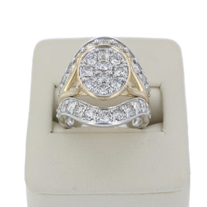 3 cttw Diamond Engagement Ring Oval Shape 14K Two Tone Gold Bridal Wedding Ring