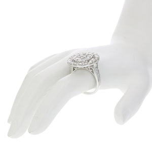 3 cttw Diamond Engagement Ring Oval Composite 14K White Gold Bridal Wedding