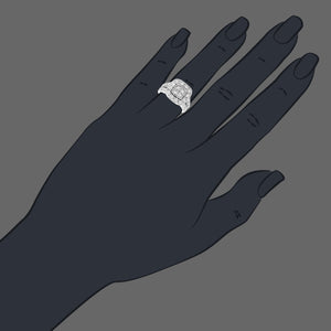 3 cttw Diamond Engagement Ring Cushion Square 14K White Gold Bridal Wedding