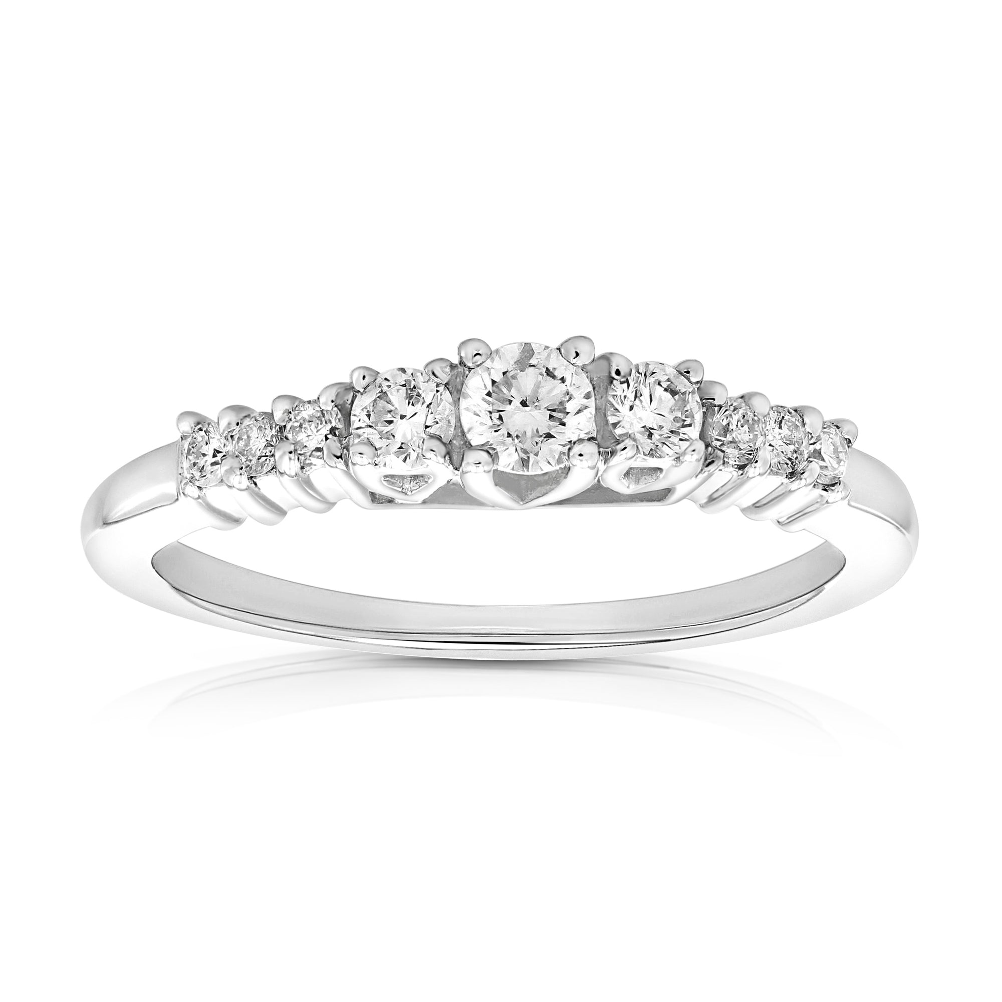 2/5 cttw Diamond 3 Stone Ring 14K White Gold Size 7