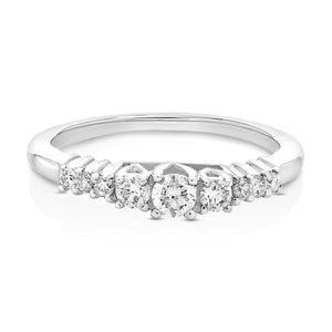 2/5 cttw Diamond 3 Stone Ring 14K White Gold Size 7