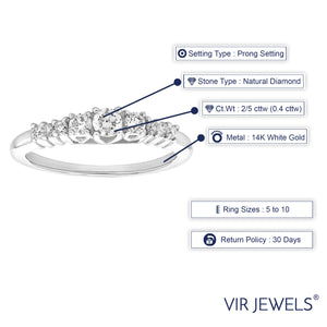 2/5 cttw Diamond 3 Stone Ring 14K White Gold Size 7