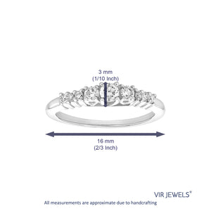 2/5 cttw Diamond 3 Stone Ring 14K White Gold Size 7
