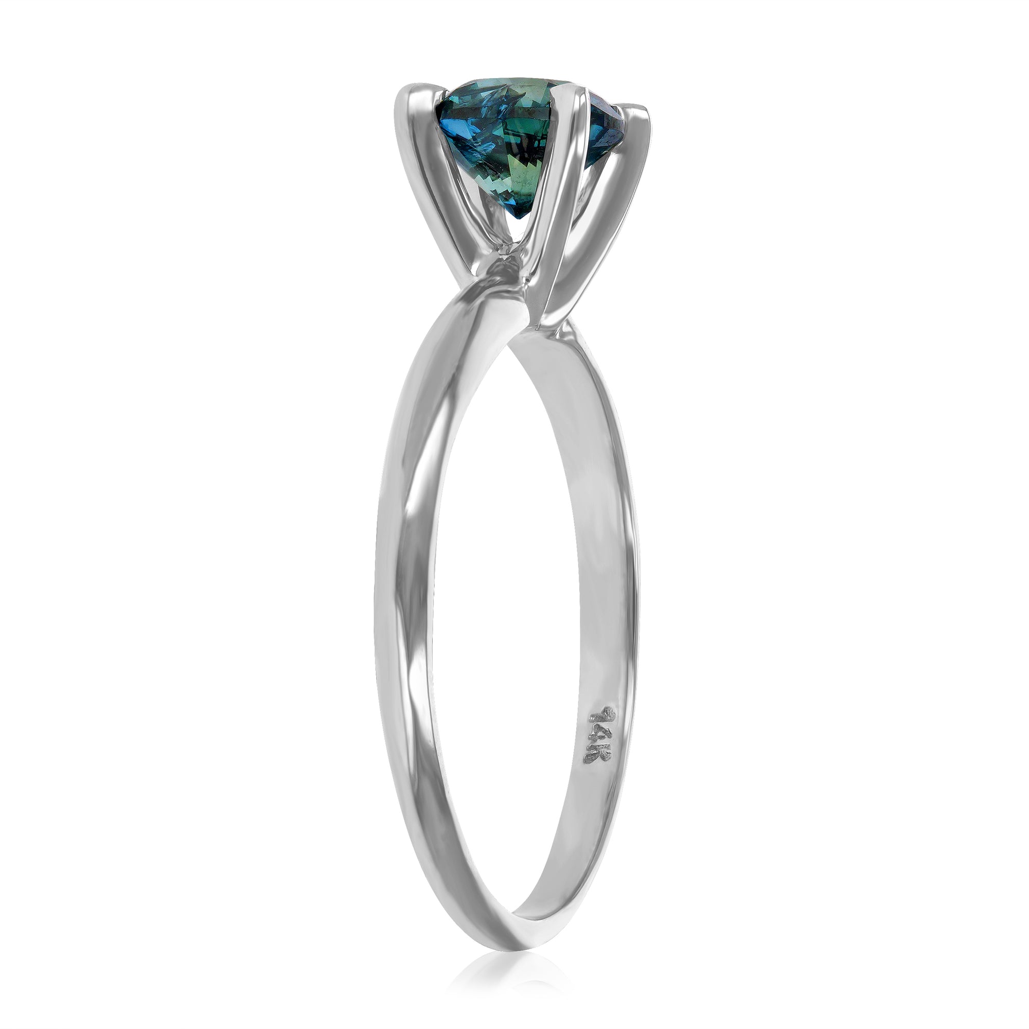 1 cttw IGI Certified I1 Clarity Blue Diamond Solitaire Ring 14K White Gold Size 7