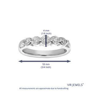 0.70 cttw Diamond 5 Stone Ring 14K White Gold Bridal Engagement Size 7