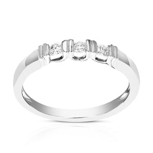 1/4 cttw Semi Mount Diamond Wedding Bridal Set 14K White Gold Round Size 7