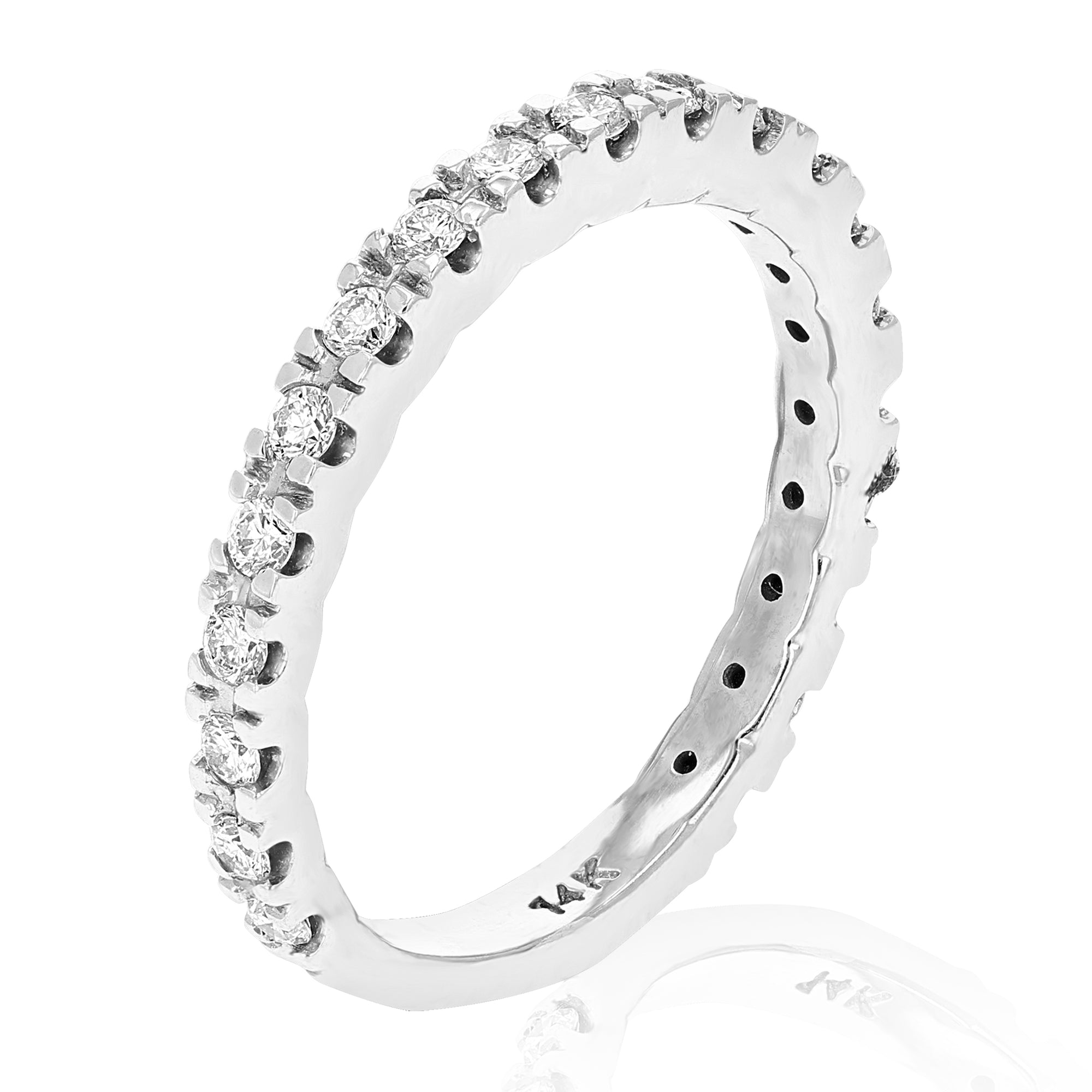 1 cttw Semi Mount Diamond Wedding Bridal Set 14K White Gold Round Size 7