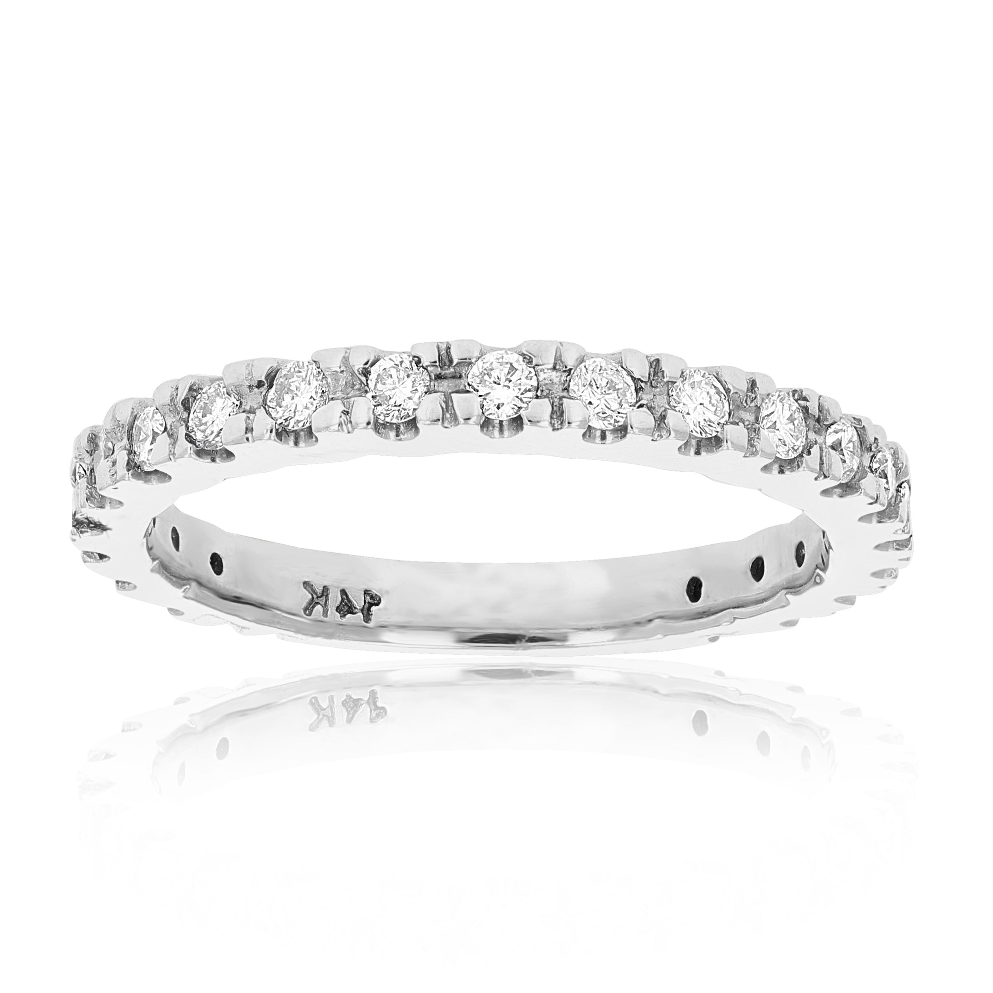 1 cttw Semi Mount Diamond Wedding Bridal Set 14K White Gold Round Size 7