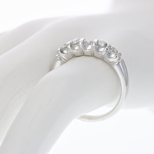 1 cttw Diamond 5 Stone Ring 14K White Gold Size 7