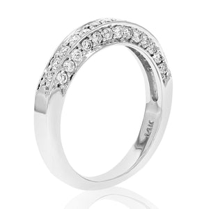 1.20 cttw Semi Mount Diamond Wedding Bridal Set 14K White Gold Round Size 7