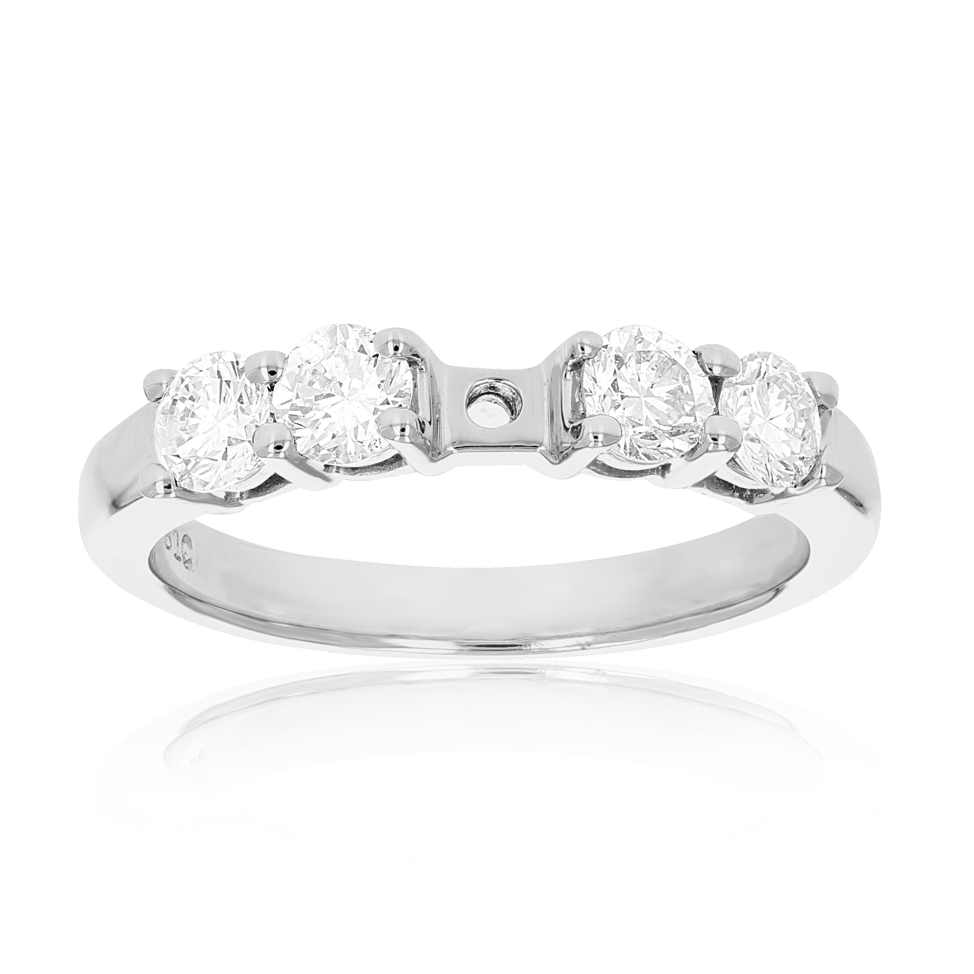 0.80 cttw Semi Mount Diamond Engagement Ring 14K White Gold Round Bridal Size 7