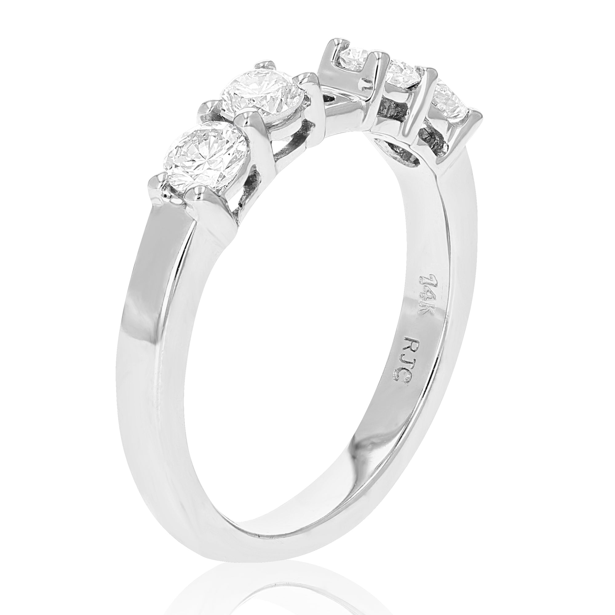 0.80 cttw Semi Mount Diamond Engagement Ring 14K White Gold Round Bridal Size 7