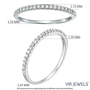 1/6 ctw Micropave Diamond Wedding Band in 14K White Gold Size 7