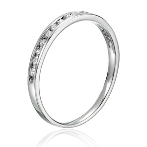 1/5 cttw Diamond Wedding Band for Women, Classic Diamond Wedding Band in 10K White Gold Channel Set, Size 4.5-10