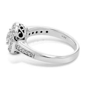 3/4 cttw Diamond Engagement Ring 14K White Gold Round Bridal Wedding Size 7