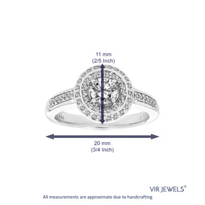 3/4 cttw Diamond Engagement Ring 14K White Gold Round Bridal Wedding Size 7