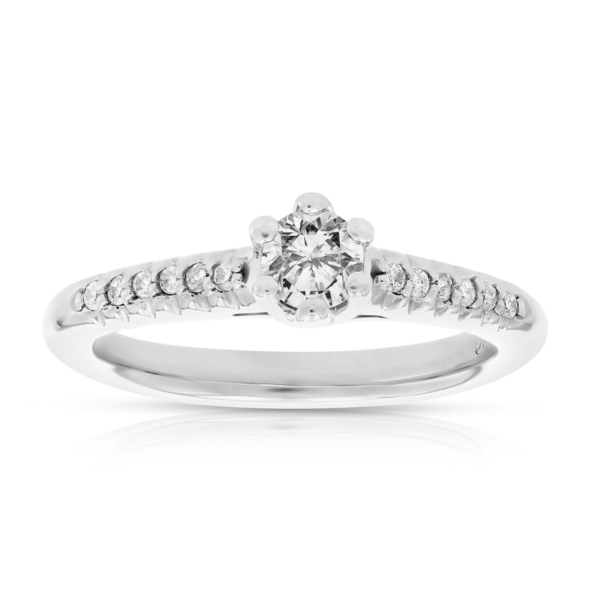 0.60 cttw Diamond Engagement Ring 10K White Gold Bridal Wedding Size 7