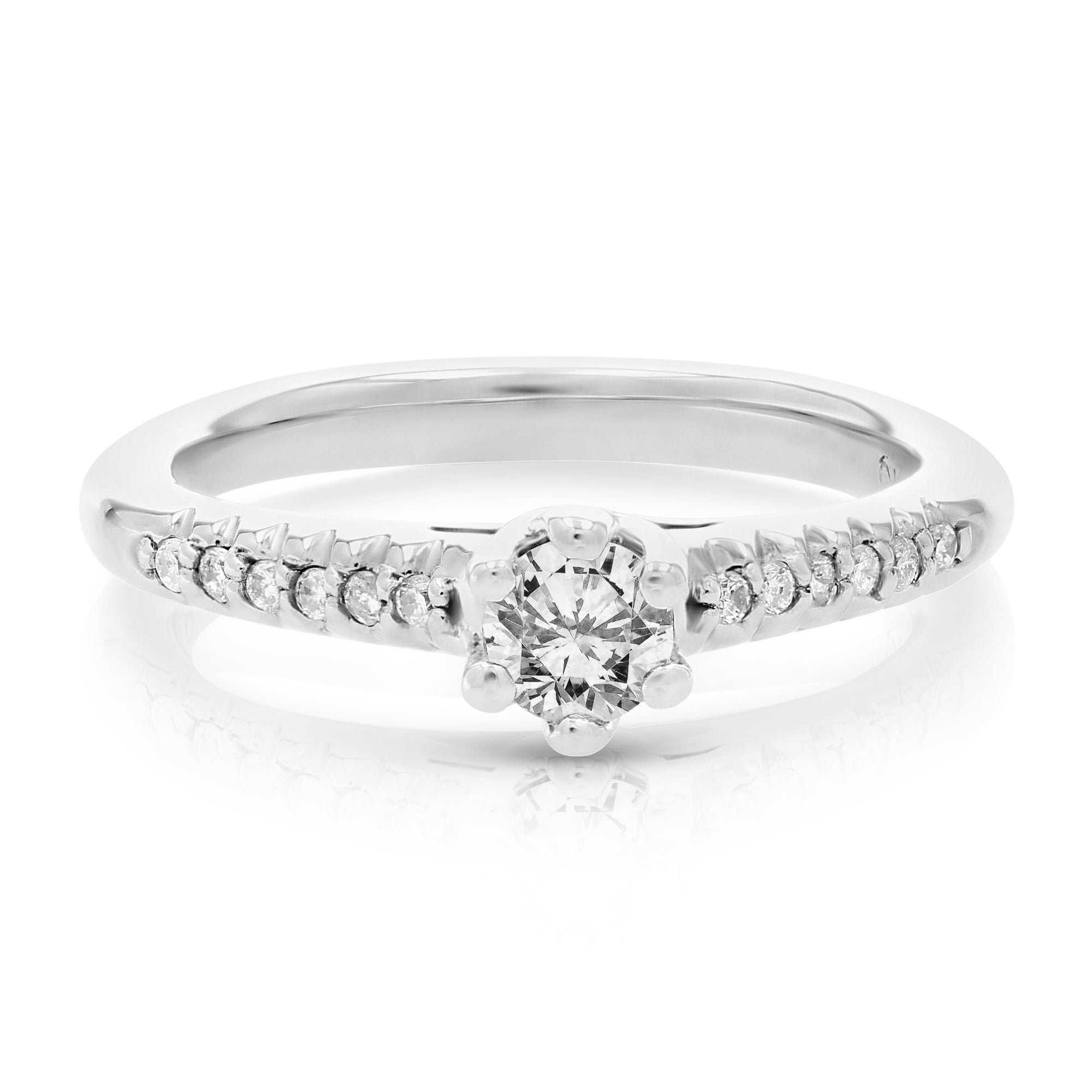 0.60 cttw Diamond Engagement Ring 10K White Gold Bridal Wedding Size 7
