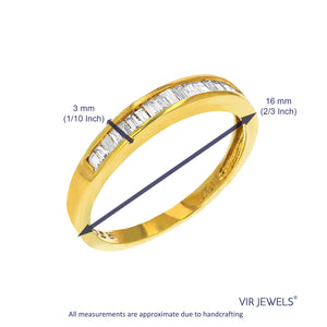 0.30 cttw Baguette Diamond Wedding Band 18K Yellow Gold Channel Set Size 7