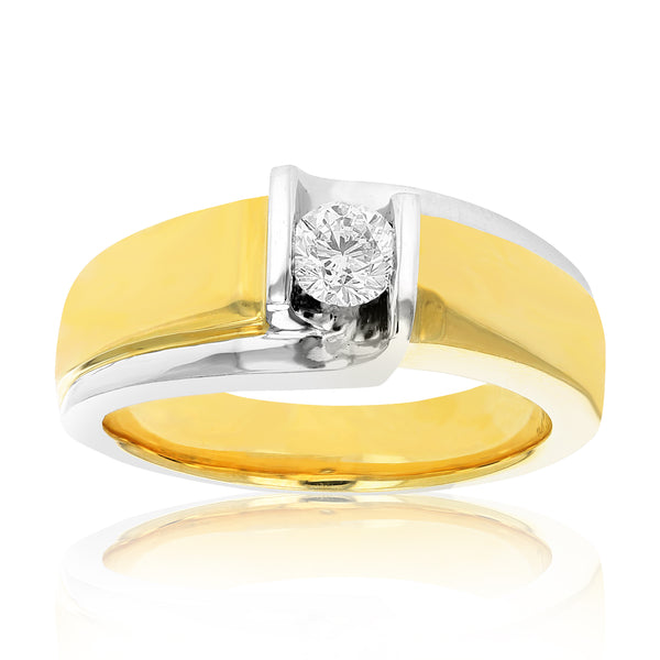 Gents Claw Design Solitaire Diamond Ring in 14k Yellow Gold – The Castle  Jewelry